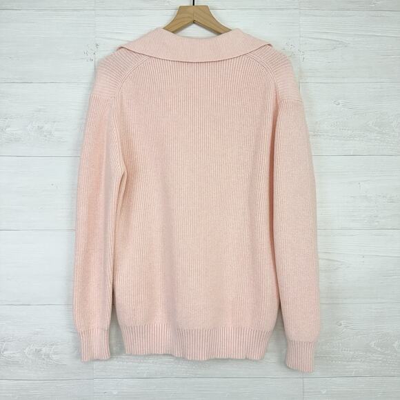 Hatch Hannah Maternity Sweater Size 3 Large Pale Pink Cotton Cashmere Blend Knit - Picture 7 of 16